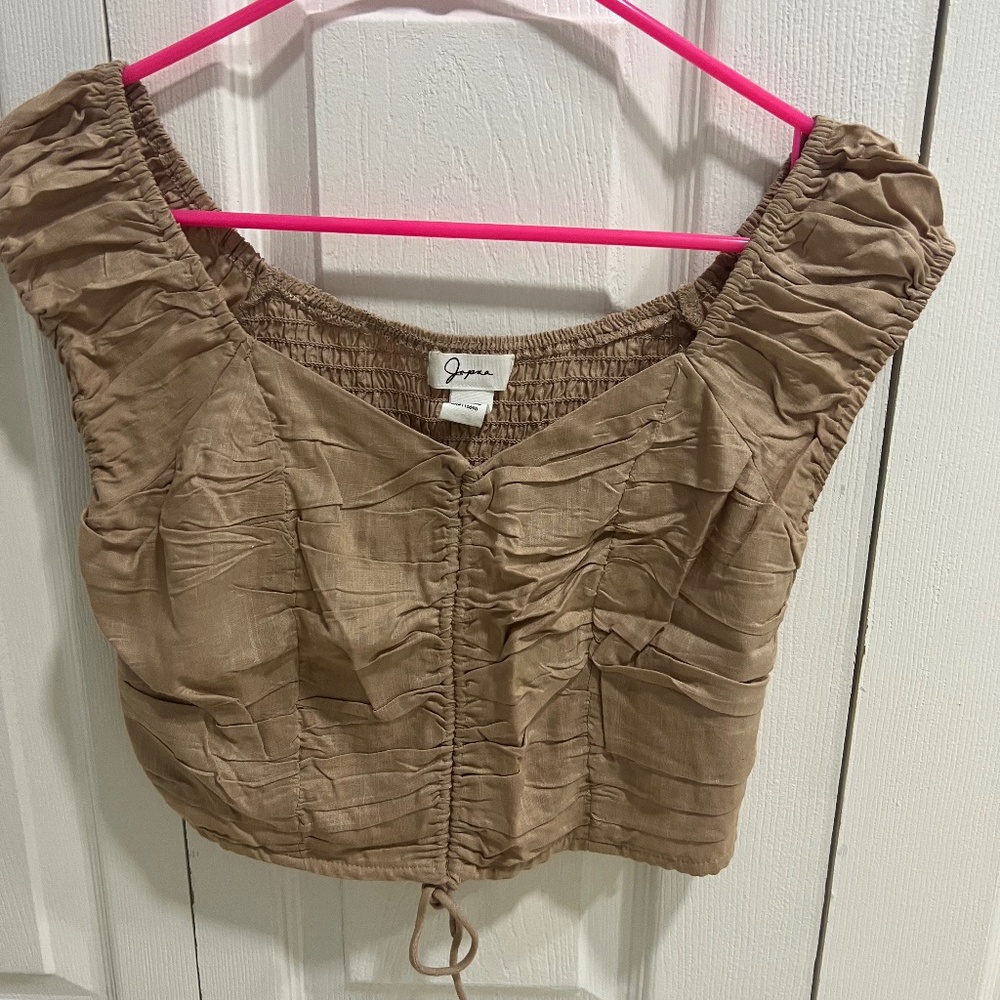 Beige summer crop top